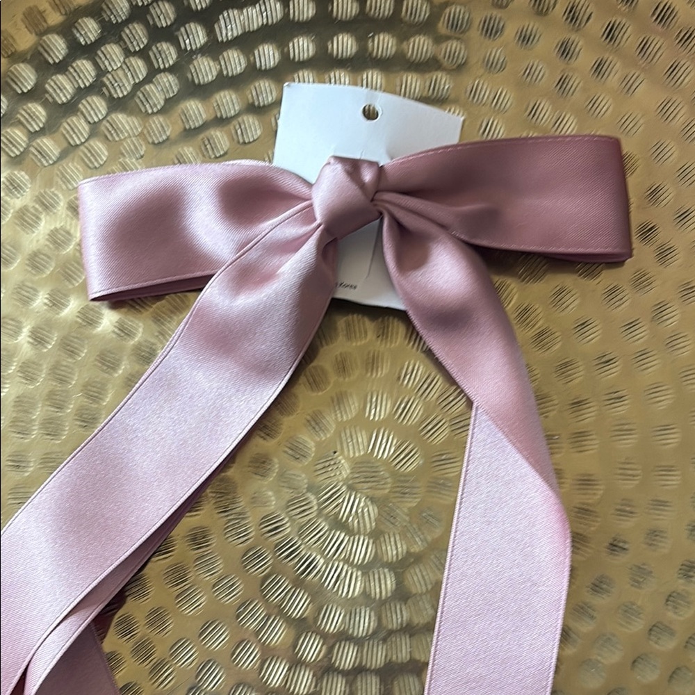Elegant Pink Satin Bow Hair Accessory